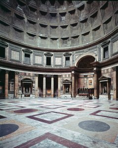 Römische Kunst. Ansicht des Inneren des Pantheons, erbaut zur Zeit von Marcus Vipsanius Agrippa von Roman