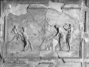 Szene der dionysischen Mysterien (Detail) von Roman