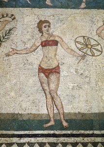 Junger Römer bei körperlichen Übungen (Detail eines Mosaiks) von Roman