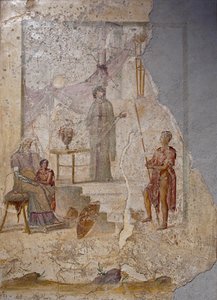 Kassandra sagt den Untergang Trojas voraus von Roman Pompeian wall painting