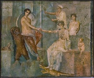 Jupiter und Io von Roman Pompeian wall painting.