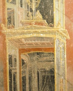 Fresko, das architektonische Dekoration darstellt, Haus von Loreio Tiburtino, Pompeji, Kampanien, Römische Zivilisation von Roman Roman