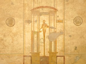 Fresko mit Karyatide, aus dem Haus der Liebenden, Pompeji, Kampanien, römische Zivilisation von Roman Roman