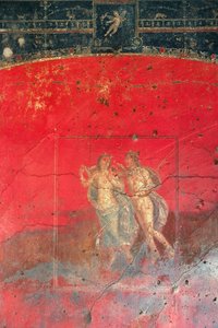 Fresko in der Nähe des Hauses der Vettii, das zwei mythologische Figuren darstellt, Pompeji (UNESCO-Weltkulturerbe) von Roman Roman