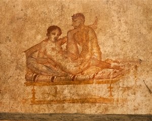 Italien, Region Kampanien, Provinz Neapel, Pompeji, Haus der Vettii, Erotisches Fresko von Roman Roman