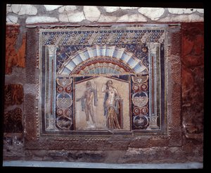Neptun und Amphitrite. Wandmosaik aus dem Triclinium des Casa di Nettuno e Anfitrite, 5. Jahrhundert v. Chr. - 1. Jahrhundert n. Chr.