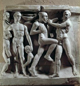 Römische Kunst: Boxszene. Flachrelief. Museo della Civiltà Romana, Rom von Roman Roman