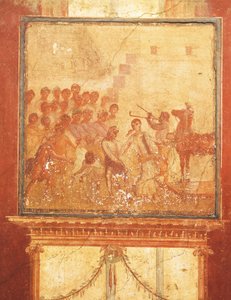 Trojanisches Pferd, Fresko aus dem Haus des Menander, Pompeji, Kampanien, römische Zivilisation von Roman Roman