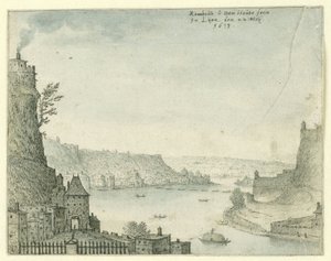 Ansicht einer Stadt an einem Fluss