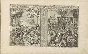 Bäume, Tiere und Nüsse; Verehrung von Götterbildern