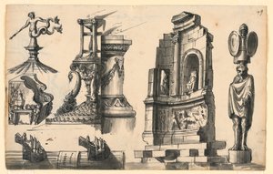 Architektonische Details im klassischen und pseudo-klassischen Stil von Romolo Achille Liverani