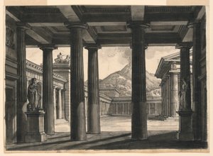 Bühnenbild für die Oper Der letzte Tag von Pompeji, an der Scala, Mailand, 1827