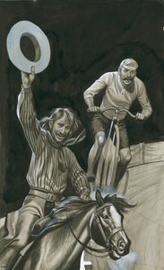 Fahrrad gegen Pferd von Ron Embleton