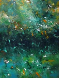 Abstrakter Smaragdfluss von Ron Halfant