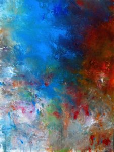 Dynamisches Blau-Rot-Abstrakt
