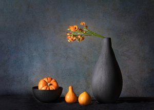 Orangenes Herbst-Stillleben
