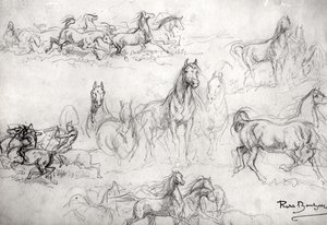 Studie von Pferden von Rosa Bonheur