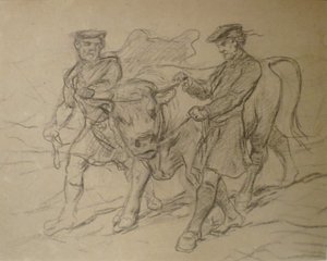 Zwei Männer mit Stier von Rosa Bonheur von Rosa Bonheur