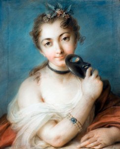 Porträt einer Dame mit Maske