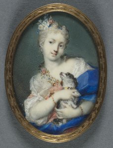 Frau mit Hund, 1710-1720