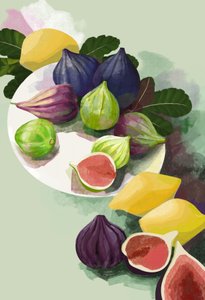 Bunte Feigen und Zitronen