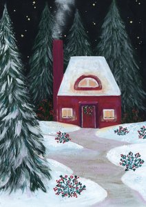 Kleines Rotes Ferienhaus von Rosana Laiz Blursbyai