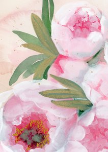 Aquarell-Pfingstrosenblüten von Rosana Laiz Blursbyai