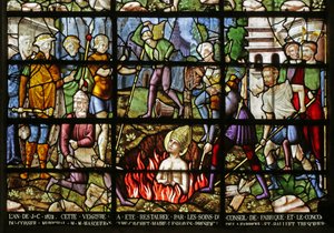 Fenster mit Darstellung des Martyriums des Heiligen Dionysius, 1530-40