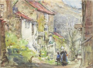 Ein Cottage in Runswick von Rowland Henry Hill