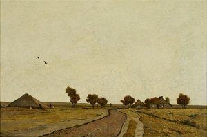 Holländische Landschaft mit Gehöften