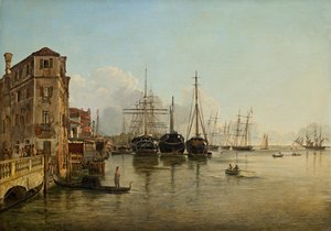 Aussicht von der Strada Nuova [heute Via Garibaldi] gegen die Giardini Pubblici in Venedig von Rudolf von Alt