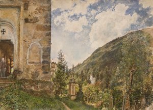 Der Friedhof in Gastein von Rudolf von Alt