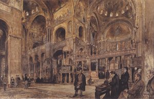 Innenansicht der Markuskirche in Venedig von Rudolf von Alt