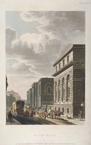 Blick auf Old Bailey, Blick nach Norden, City of London von Rudolph Ackermann