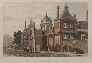 Ansicht des British Museum, Holborn mit Straßenszene, um 1810
