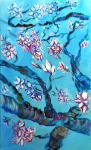 Ewige Blüten Triptychon - Mitte von Ruslana Levandovska