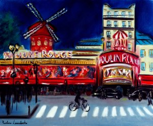 Moulin Rouge Abend Paris, 2024 von Ruslana Levandovska