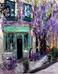 Das Lila Café in Paris, Frankreich, 2022