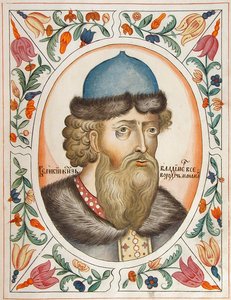 Großfürst Wladimir II. Monomach von Kiew aus dem Tsarskiy Titulyarnik Zarenbuch der Titel, 1672 von Russian Master