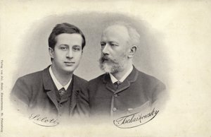 Porträt von Siloti und Tschaikowski
