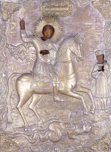 Eine russische Ikone des Heiligen Georg, frühes 18. Jahrhundert von Russian School