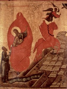 Die Himmelfahrt des Elija, Ikone, Pskov-Schule, ca. 1650