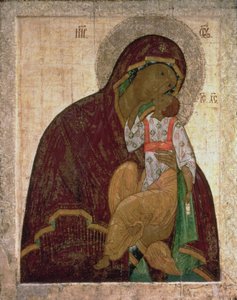 Die Yakhroma Madonna der Demut, russische Ikone, möglicherweise Schule von Pskov