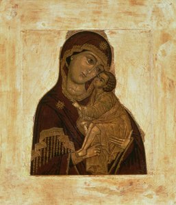 Jungfrau von Don, die das segnende Christuskind umarmt, russische Ikone, 17. Jahrhundert