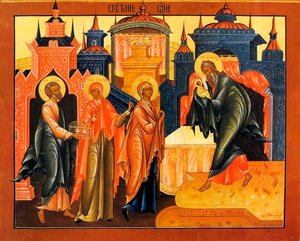 Darstellung Jesu im Tempel, frühes 19. Jahrhundert von Russian icon.