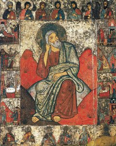 Der Prophet Elija in der Wüste mit Szenen aus seinem Leben und Deesis, 13. - erstes Drittel des 14. Jahrhunderts
