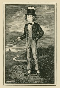 Ein imaginäres Porträt von Charles Dickens als junger Junge (Gravur)
