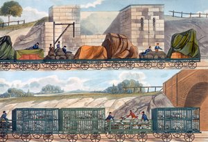 Züge auf der Liverpool und Manchester Eisenbahn, 1832-1833 von SG Hughes