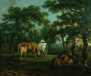 Pferde in einer Landschaft von S. and Barrett G. Gilpin