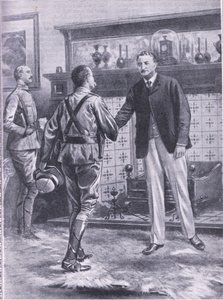 Als Kimberley von French befreit wurde. General French und Cecil Rhodes, Illustration aus Cassells Romance of Famous Lives, ca. 1940